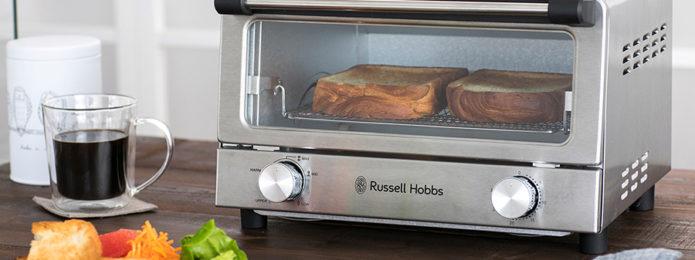 本物の インテリア トースター オーブン 雑貨 オーブントースター シンプル Oven 料理 Russell タイマー パン ラッセルホブス 調理家電  キッチン家電 7740JP-BK おしゃれ 7740JP デザイン Hobbs ヒーター調節 Toaster おつまみ キッチン家電