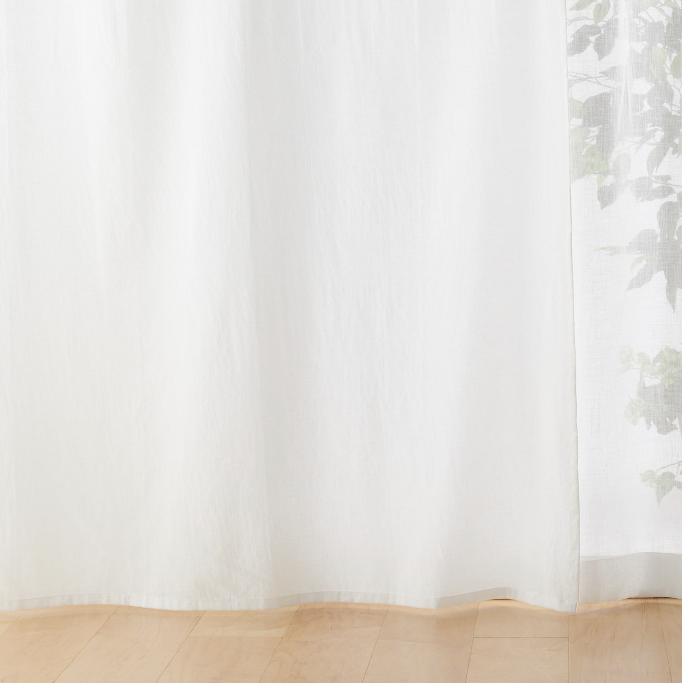 綿洗いざらし平織ノンプリーツカーテン／生成 幅１００×丈１０５ｃｍ用