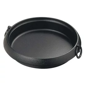 すき焼き鍋 美肌 大 黒焼付 IH対応 南部鉄器 20015（岩鋳）