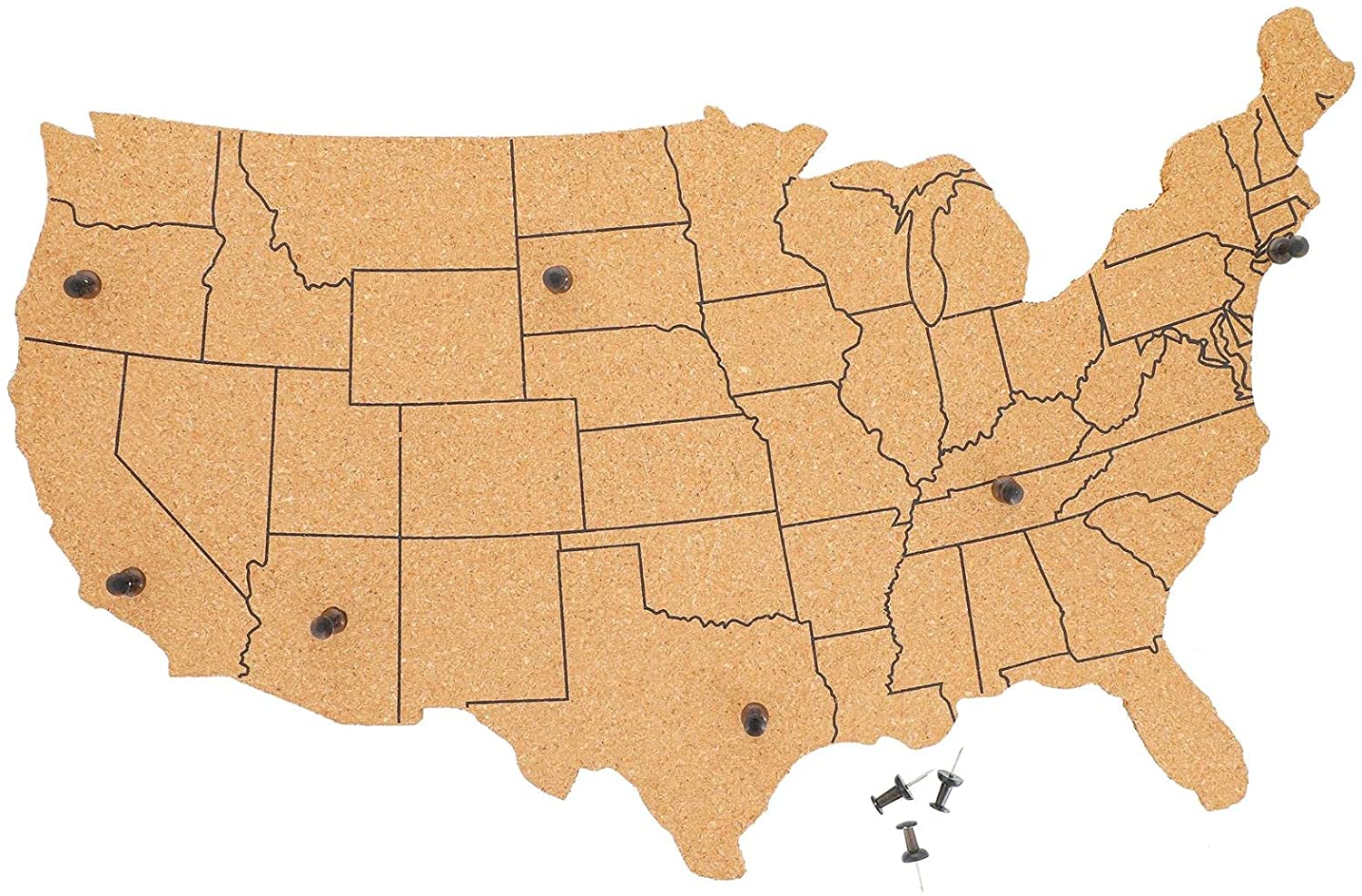 USA Map コルク掲示板 装飾用トラベルピンボード  (Juvale)
