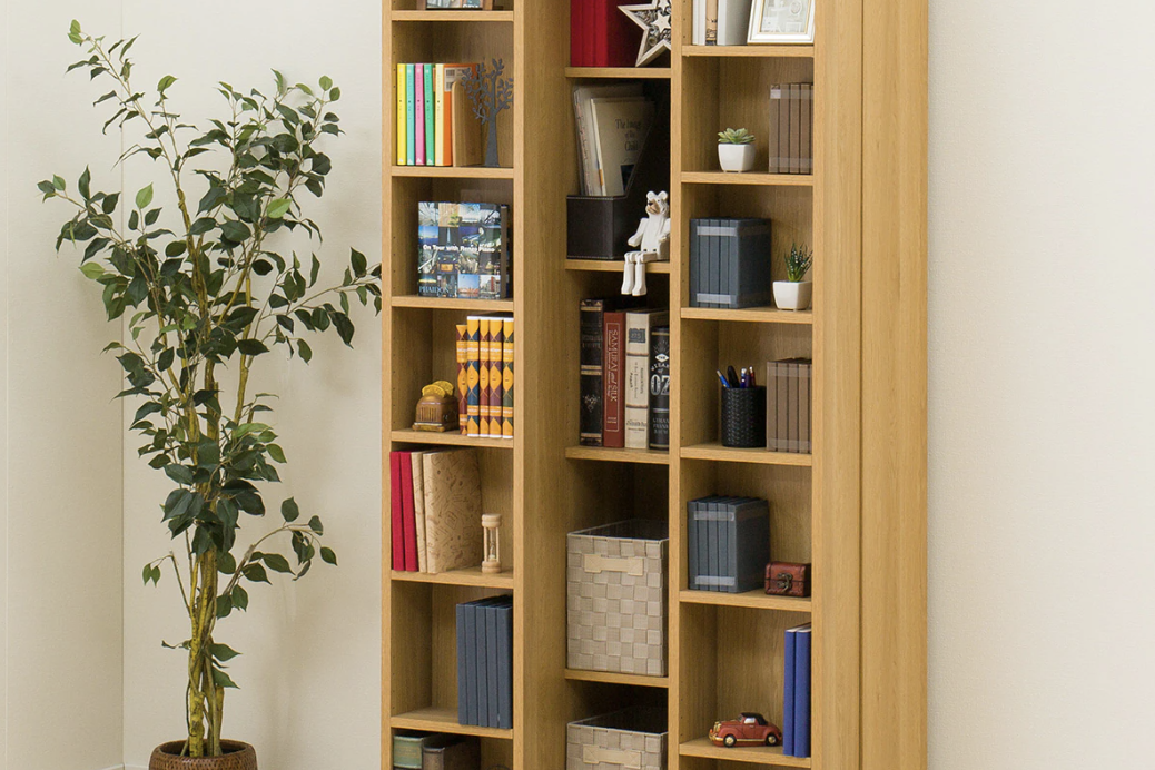 ニトリスライド本棚2つあります。② ダークブラウン