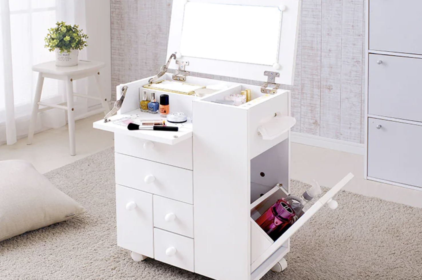 ニトリ ドレッサーワゴン 白 キャスター付 楽天市場】ドレッサーにもなるメイクワゴン ニトリ メーカー直送