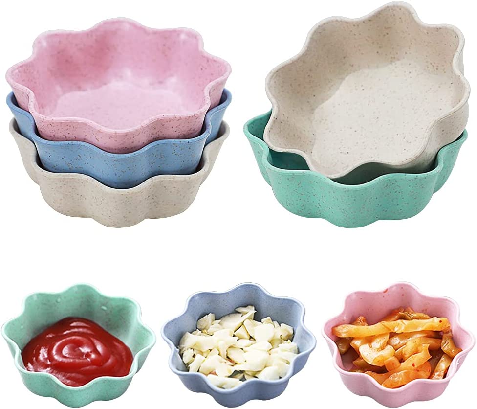 8パック ディッピングソース皿 調味料皿 小麦わら醤油皿（TIE-DailyNec）