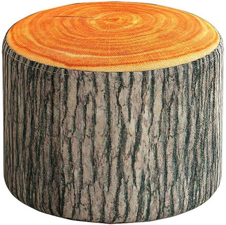 WonLon木製の切り株の形フットスツールオスマン