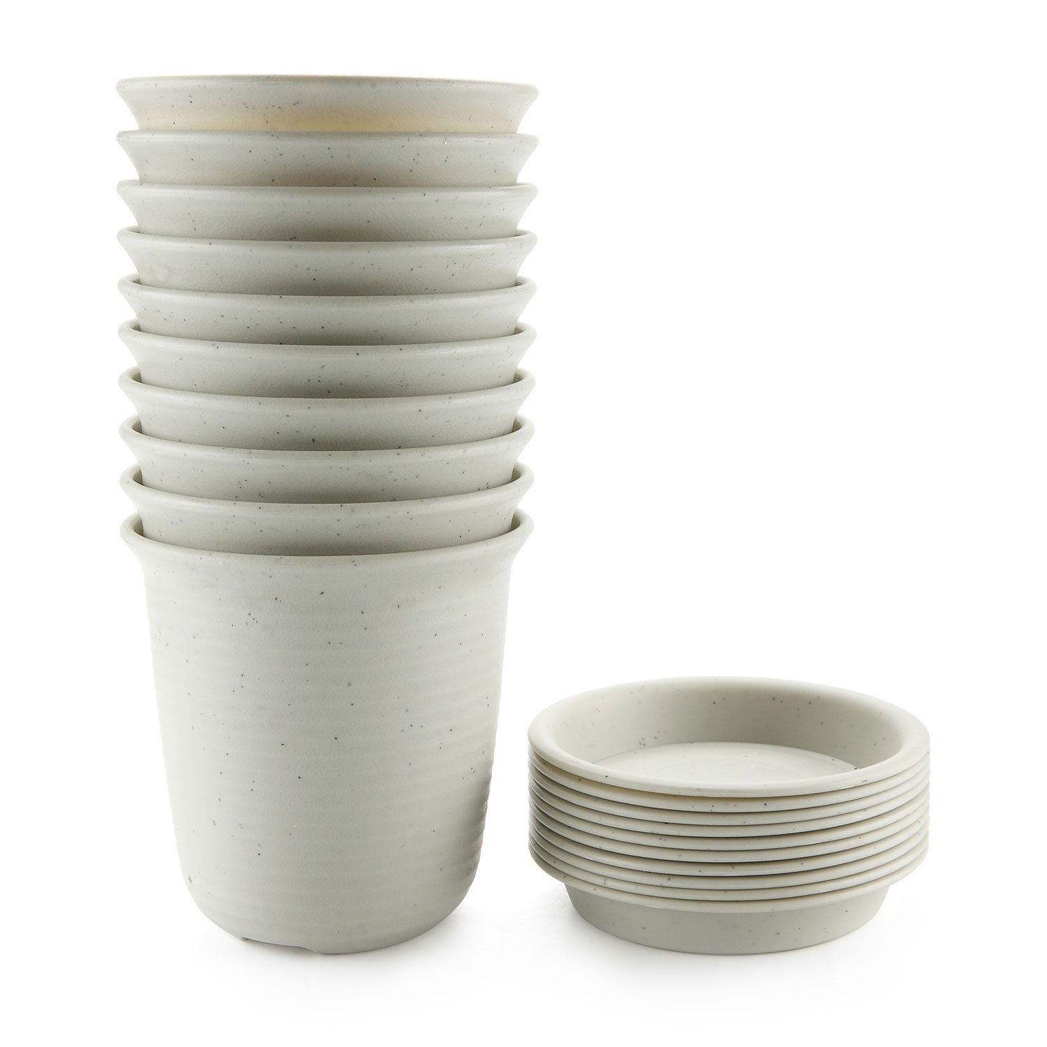 T4U プラスチック製 植木鉢 多肉植物 サボテン鉢 受け皿付き