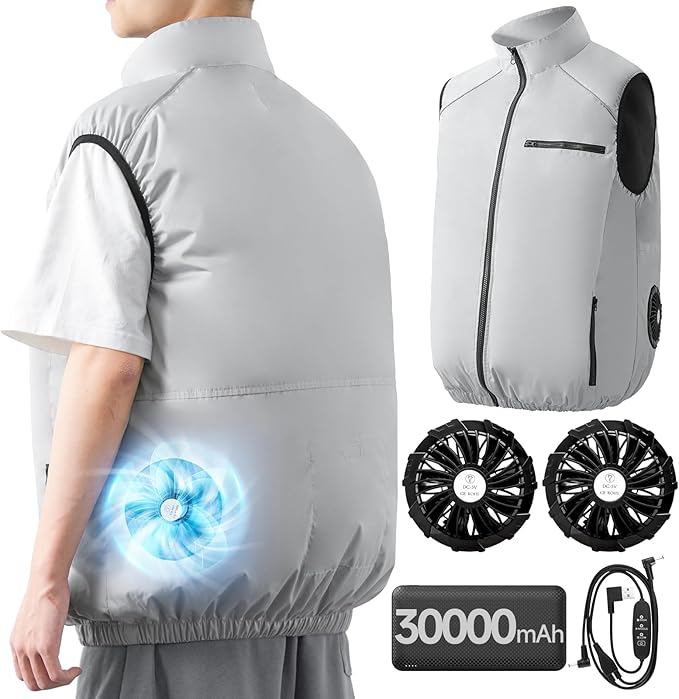 【5000mAhモバイルバッテリー付き】ファン付きウェア ファン付き作業服 電動ファン付きウェア ベスト ファン付きベスト クーラーベスト クールベスト ベスト 熱中症対策 屋外作業 作業服 ファン レジャー キャンプ 釣り アウトドア 夏 着る扇風機